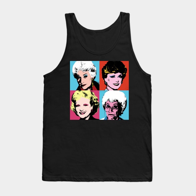 Golden Warhol Girls Tank Top by RetroFreak